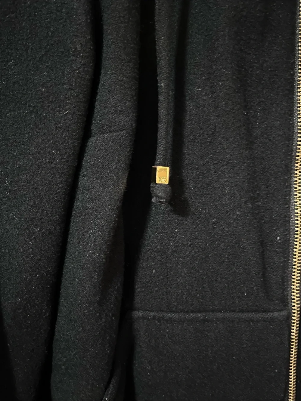 Michael Kors Black Hooded Wool-Blend Trench Coat